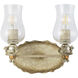 Trellis 2 Light 14 inch Hand-painted with putty patina and silver leaf orb Bath Light Wall Light